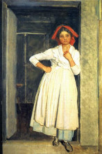 Копия картины "a girl from albano standing in the doorway" художника "александр иванов"