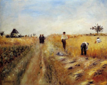 Репродукция картины "the harvesters" художника "ренуар пьер огюст"
