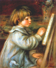 Картина "portrait of claude renoir painting" художника "ренуар пьер огюст"