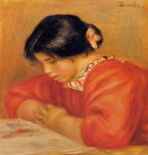 Картина "leontine reading" художника "ренуар пьер огюст"