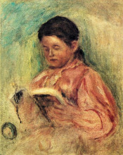Картина "woman reading" художника "ренуар пьер огюст"