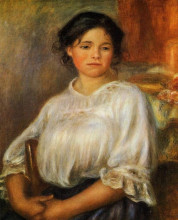 Копия картины "young woman seated" художника "ренуар пьер огюст"
