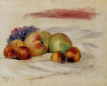 Репродукция картины "apples and grapes" художника "ренуар пьер огюст"
