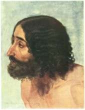 Картина "head of a man. study of the figure of paralytic for the painting &quot;the appearance of christ to the people&quot;." художника "александр иванов"