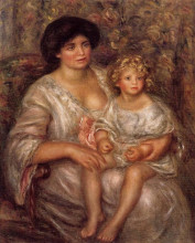 Копия картины "madame thurneyssan and her daughter" художника "ренуар пьер огюст"