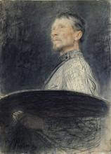 Репродукция картины "portrait of a.e. arkhipov" художника "репин илья"