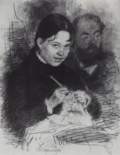 Копия картины "портрет э.л.праховой и художника р.с.левицкого" художника "репин илья"