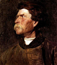 Картина "head of peasant (study)" художника "репин илья"