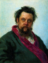 Копия картины "портрет композитора м.п.мусоргского" художника "репин илья"