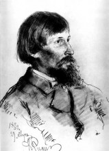 Репродукция картины "portrait of the artist viktor vasnetsov" художника "репин илья"