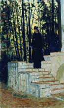 Картина "женская фигура на фоне пейзажа" художника "репин илья"