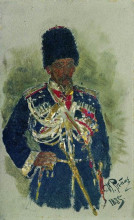 Картина "генерал в форме царского конвоя. п.а.черевин." художника "репин илья"