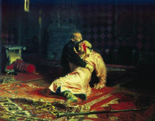 Репродукция картины "иван грозный и его сын иван 16 ноября 1581 года" художника "репин илья"