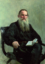 Репродукция картины "portrait of leo tolstoy" художника "репин илья"