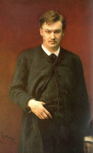 Репродукция картины "portrait of the composer alexander glazunov" художника "репин илья"