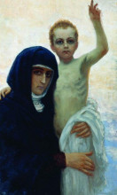 Репродукция картины "богоматерь с младенцем" художника "репин илья"