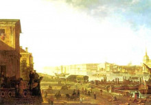 Репродукция картины "the admiralty and the winter palace viewed from the military college" художника "алексеев фёдор"