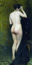 Картина "обнаженная натурщица (со спины)" художника "репин илья"