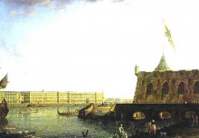 Копия картины "view of the fortress of st. peter and paul and the palace embankmant" художника "алексеев фёдор"