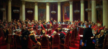 Репродукция картины "торжественное заседание государственного совета 7 мая 1901 года в честь столетнего юбилея со дня его учреждения" художника "репин илья"