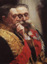 Картина "портрет и.л.горемыкина и н.н.герарда, членов государственного совета" художника "репин илья"