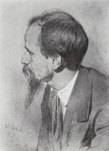 Копия картины "портрет п.п.чистякова" художника "репин илья"