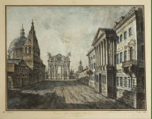 Копия картины "tverskaya street and triumphal arch in the strastnaya square" художника "алексеев фёдор"