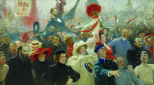 Копия картины "манифестация. 17 октября 1905 года" художника "репин илья"