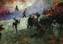 Картина "в осажденной москве в 1812 году" художника "репин илья"