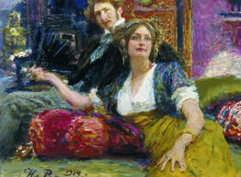 Картина "портрет поэта с.м.городецкого с женой" художника "репин илья"