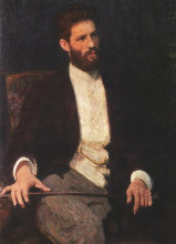 Копия картины "portrait of sculptor mark matveevich antokolski" художника "репин илья"