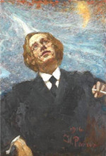 Репродукция картины "poet-futurist (portrait of vladimir vladimirovich mayakovsky)" художника "репин илья"