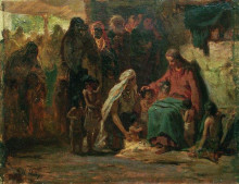 Копия картины "благословение детей (на евангельский сюжет)" художника "репин илья"