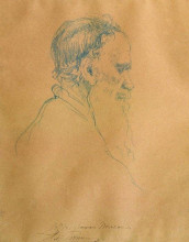Репродукция картины "портрет л.н.толстого" художника "репин илья"