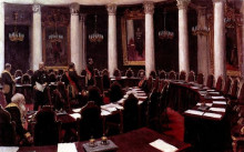 Репродукция картины "в зале государственного совета" художника "репин илья"