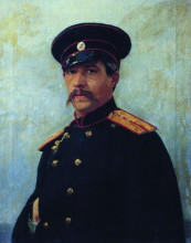 Копия картины "портрет военного инженера, штабс-капитана а.а.шевцова (1847–1919), брата жены художника" художника "репин илья"