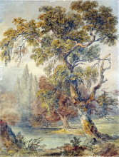 Репродукция картины "trees and pond" художника "рёскин джон"