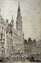 Копия картины "hotel de ville brussels" художника "рёскин джон"