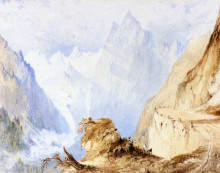 Репродукция картины "a view in the alps" художника "рёскин джон"