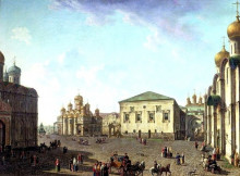 Репродукция картины "the annunciation cathedral and faceted palace" художника "алексеев фёдор"