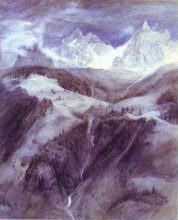 Картина "cascade de la folie 1849" художника "рёскин джон"
