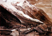 Картина "glacier des bossons chamonix 1849" художника "рёскин джон"