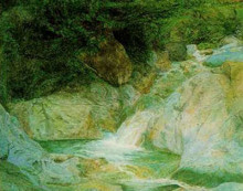Репродукция картины "waterfall at brantwood" художника "рёскин джон"