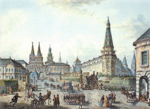 Копия картины "view of voskresenskiye (resurrection) and nikolskiye gates" художника "алексеев фёдор"