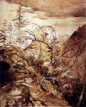 Картина "trees and rocks" художника "рёскин джон"