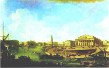 Копия картины "view of the stock exchange and the admiralty from the fortress of st. peter and paul" художника "алексеев фёдор"