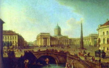 Картина "view of the kazan cathedral in st. petersburg" художника "алексеев фёдор"