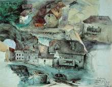 Репродукция картины "fribourg suisse" художника "рёскин джон"