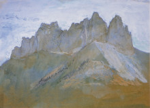 Репродукция картины "rochers de lanfon, lake annecy" художника "рёскин джон"