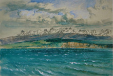 Картина "afternoon in spring, with south wind, at neuchatel" художника "рёскин джон"